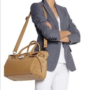 JIMMY CHOO Rosa textured-leather and suede tote